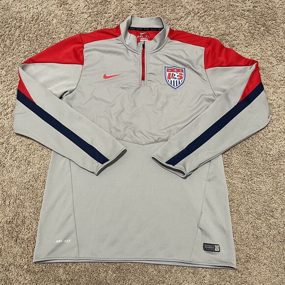 Nike Team USA Jacket Large Grey Womens National Soccer Training Top USWNT 14/15 - Picture 1 of 15